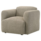 Dorset Fabric Upholstered Round Track Arm Accent Chair Brown - 509816