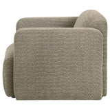Dorset Fabric Upholstered Round Track Arm Accent Chair Brown - 509816