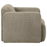 Dorset Fabric Upholstered Round Track Arm Accent Chair Brown - 509816