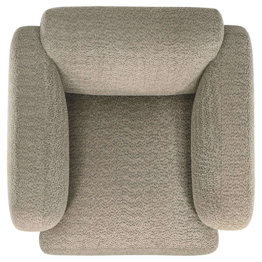 Dorset Fabric Upholstered Round Track Arm Accent Chair Brown - 509816