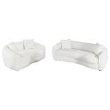 Isabella 2-piece Faux Sheepskin Upholstered Sofa Set Natural - 509871-S2