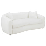 Isabella 2-piece Faux Sheepskin Upholstered Sofa Set Natural - 509871-S2