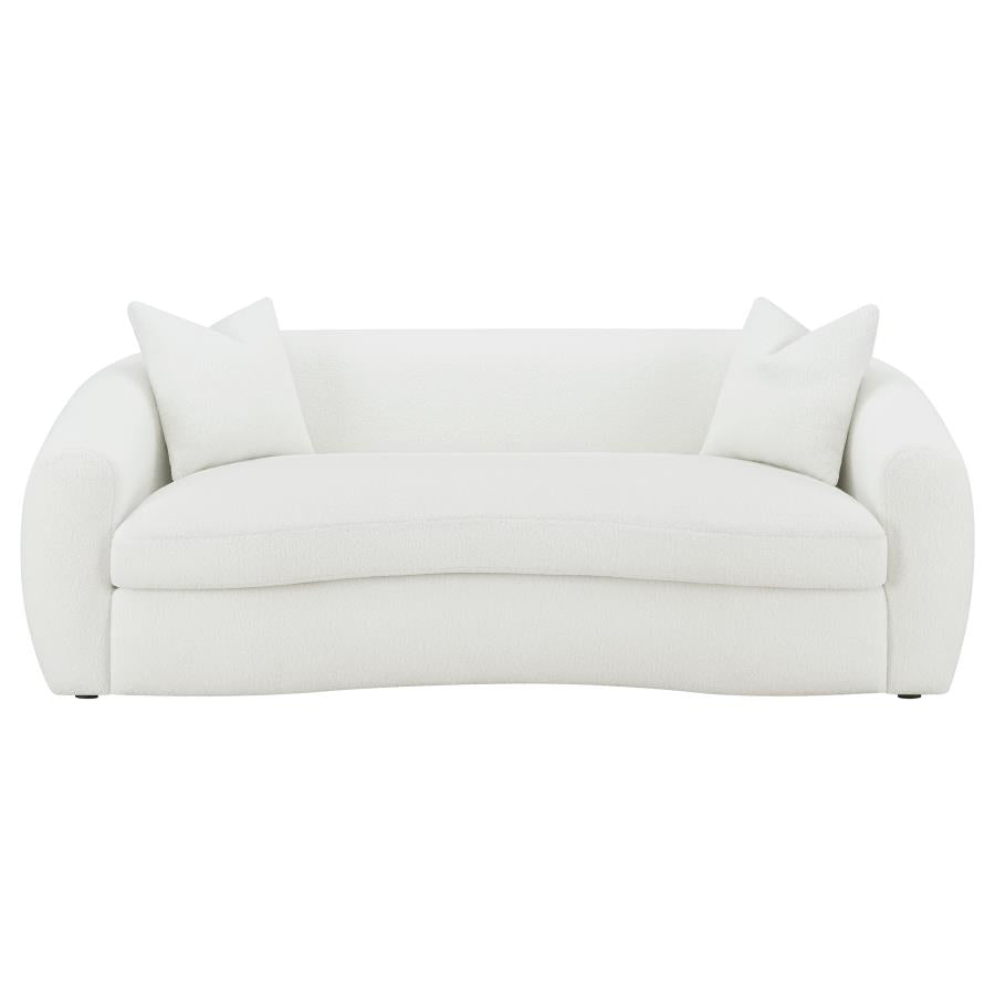 Isabella 2-piece Faux Sheepskin Upholstered Sofa Set Natural - 509871-S2