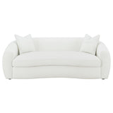 Isabella 2-piece Faux Sheepskin Upholstered Sofa Set Natural - 509871-S2