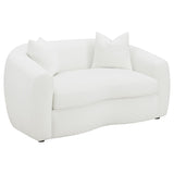 Isabella 2-piece Faux Sheepskin Upholstered Sofa Set Natural - 509871-S2