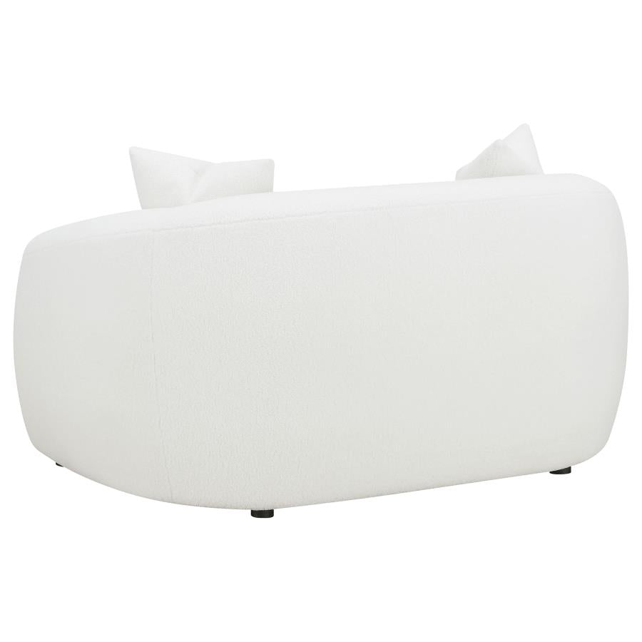 Isabella 2-piece Faux Sheepskin Upholstered Sofa Set Natural - 509871-S2