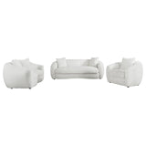 Isabella 3-piece Faux Sheepskin Upholstered Sofa Set Natural - 509871-S3