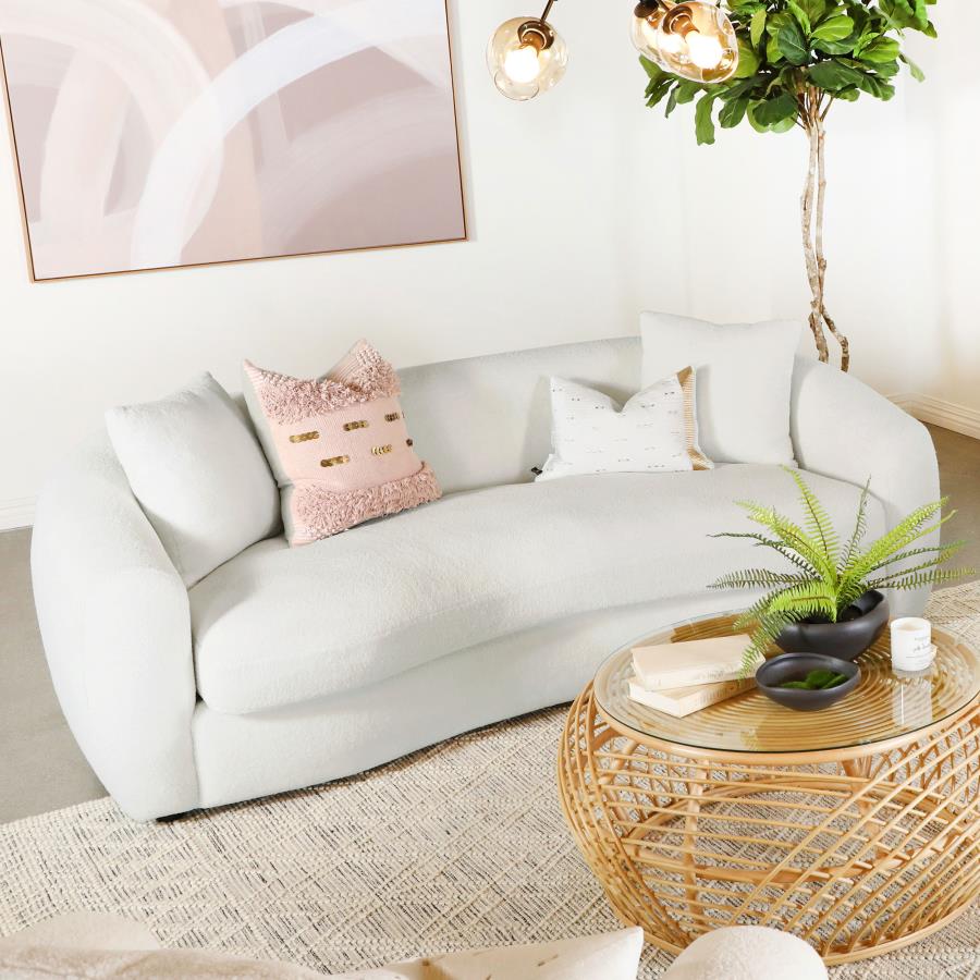 Isabella Faux Sheepskin Upholstered Sofa Natural - 509871
