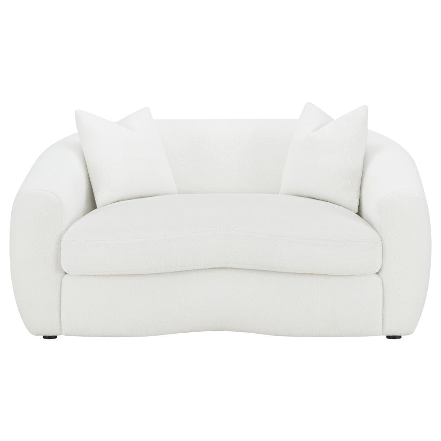 Isabella Faux Sheepskin Upholstered Loveseat Natural - 509872