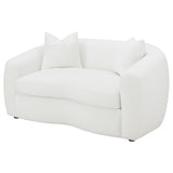 Isabella Faux Sheepskin Upholstered Loveseat Natural - 509872