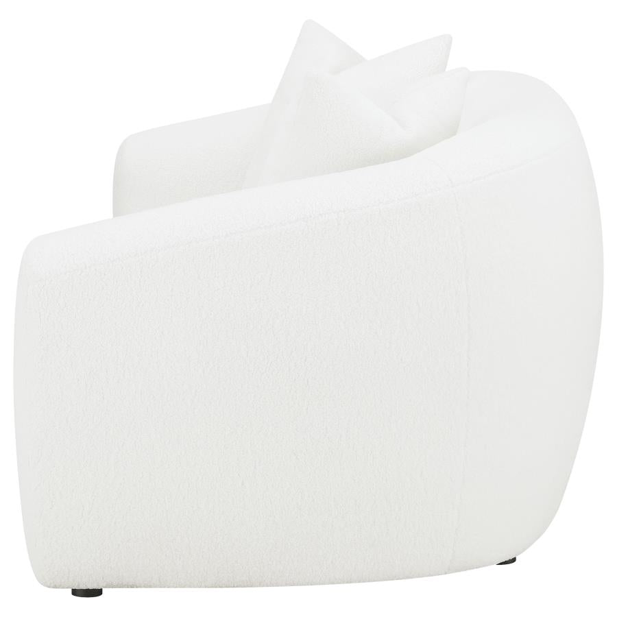Isabella Faux Sheepskin Upholstered Loveseat Natural - 509872