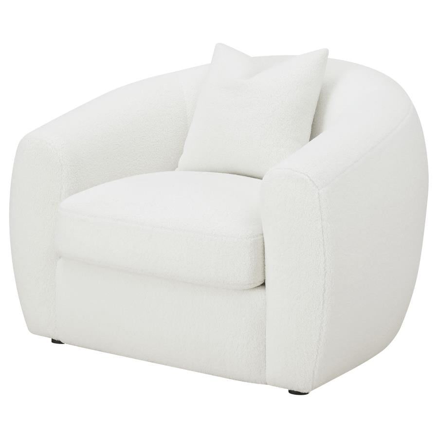 Isabella Faux Sheepskin Upholstered Accent Chair Natural - 509873