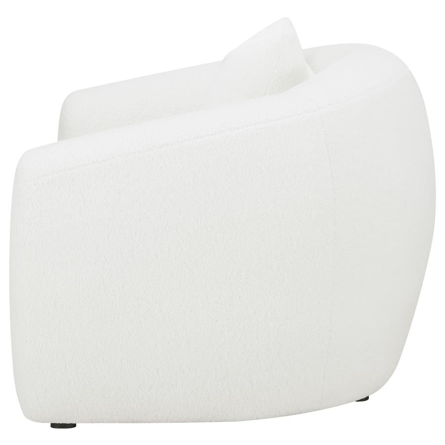 Isabella Faux Sheepskin Upholstered Accent Chair Natural - 509873
