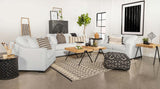 Ashlyn 3-piece Upholstered Sloped Arm Sofa Set White - 509891-S3