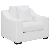 Ashlyn 3-piece Upholstered Sloped Arm Sofa Set White - 509891-S3