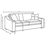 Ashlyn 3-piece Upholstered Sloped Arm Sofa Set White - 509891-S3