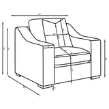 Ashlyn 3-piece Upholstered Sloped Arm Sofa Set White - 509891-S3