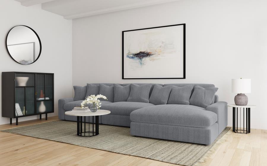 Blaine Upholstered Reversible Chaise Sectional Sofa Fog - 509900-SET