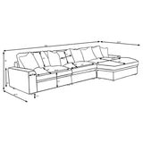 Blaine Upholstered Reversible Chaise Sectional Sofa Fog - 509900-SET