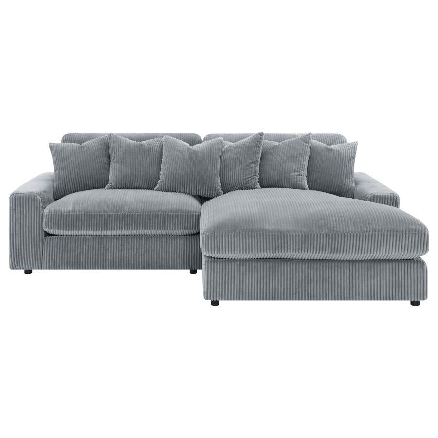 Blaine Upholstered Reversible Chaise Sectional Sofa Fog - 509900