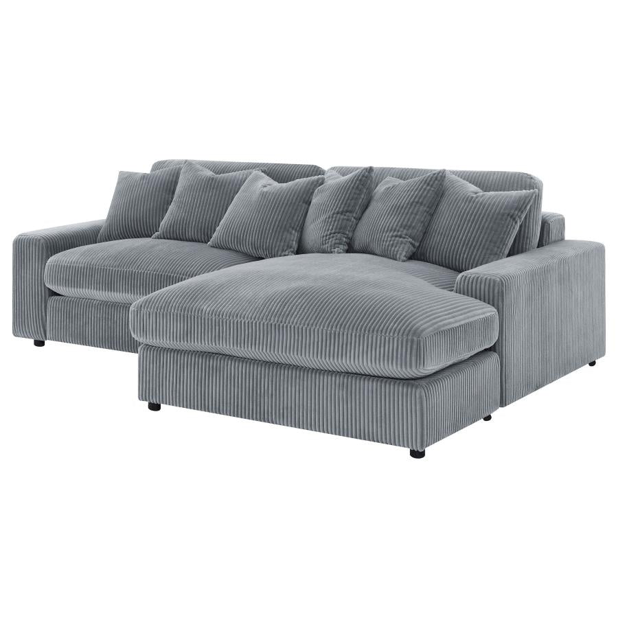 Blaine Upholstered Reversible Chaise Sectional Sofa Fog - 509900