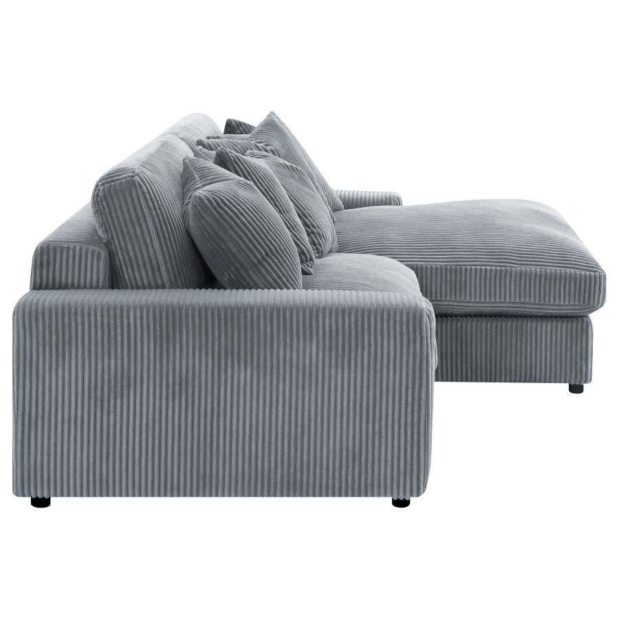 Blaine Upholstered Reversible Chaise Sectional Sofa Fog - 509900
