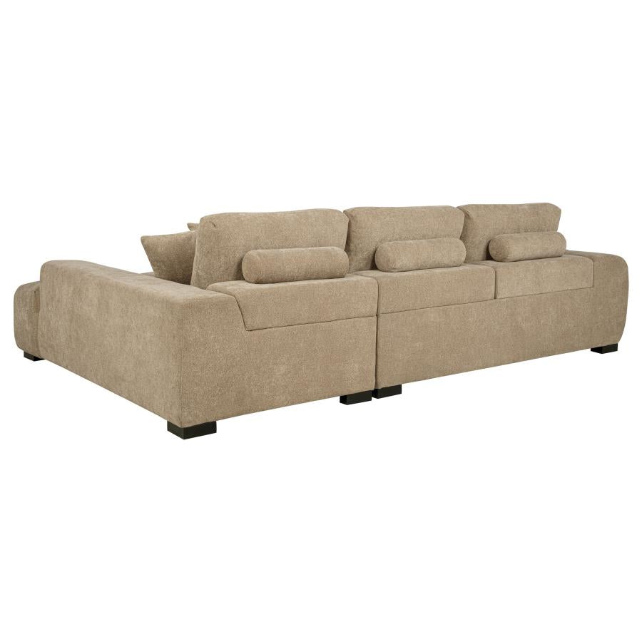 Octavia Upholstered Sectional Chaise Sofa Camel - 509961