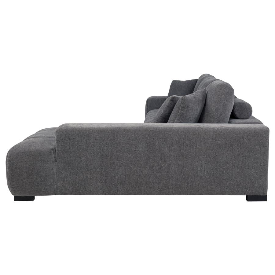 Octavia Upholstered Sectional Chaise Sofa Charcoal Grey - 509965