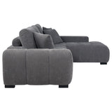 Octavia Upholstered Sectional Chaise Sofa Charcoal Grey - 509965