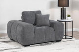 Octavia Upholstered Track Arm Accent Chair Charcoal Grey - 509967