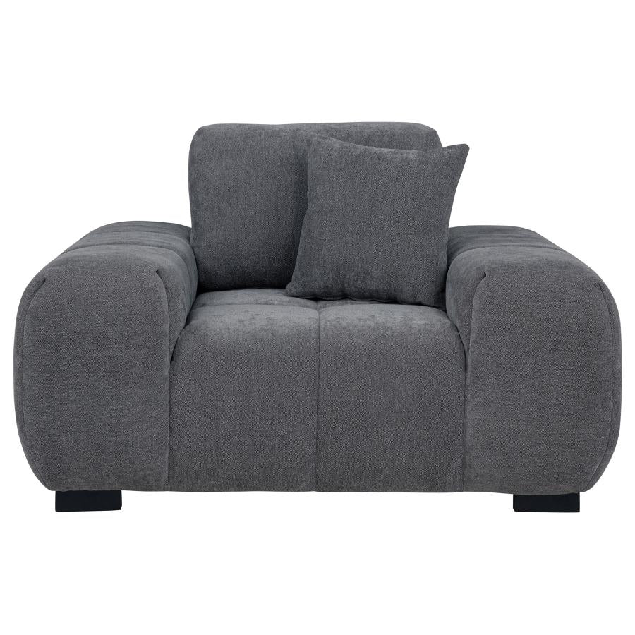 Octavia Upholstered Track Arm Accent Chair Charcoal Grey - 509967