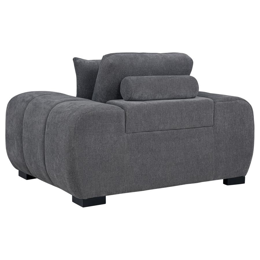 Octavia Upholstered Track Arm Accent Chair Charcoal Grey - 509967