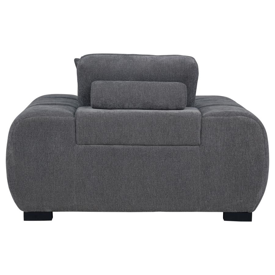Octavia Upholstered Track Arm Accent Chair Charcoal Grey - 509967