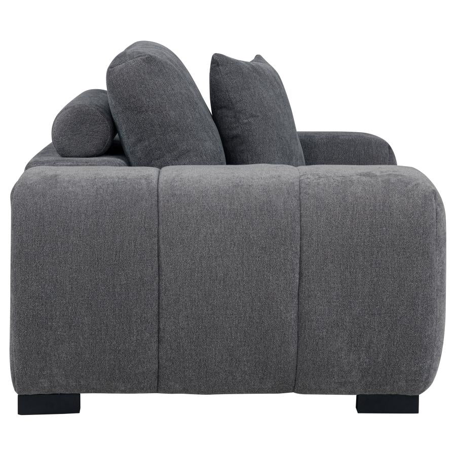 Octavia Upholstered Track Arm Accent Chair Charcoal Grey - 509967