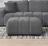 Octavia Upholstered Rectangular Ottoman Charcoal Grey - 509968