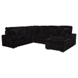 Devonshire Sleeper Sectional Sofa Storage Chaise Black - 511049