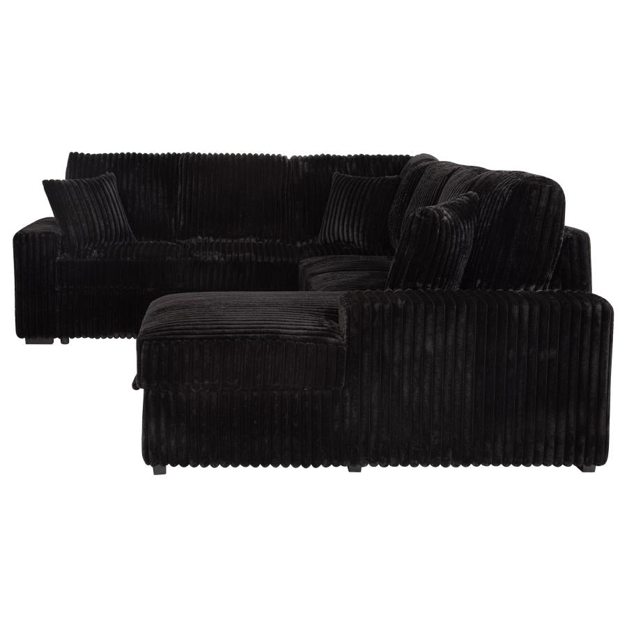 Devonshire Sleeper Sectional Sofa Storage Chaise Black - 511049