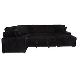 Devonshire Sleeper Sectional Sofa Storage Chaise Black - 511049