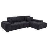 Octavia Upholstered Sectional Chaise Sofa Black - 511061