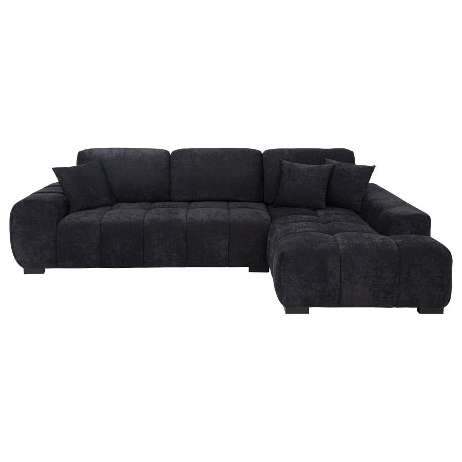 Octavia Upholstered Sectional Chaise Sofa Black - 511061