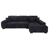 Octavia Upholstered Sectional Chaise Sofa Black - 511061