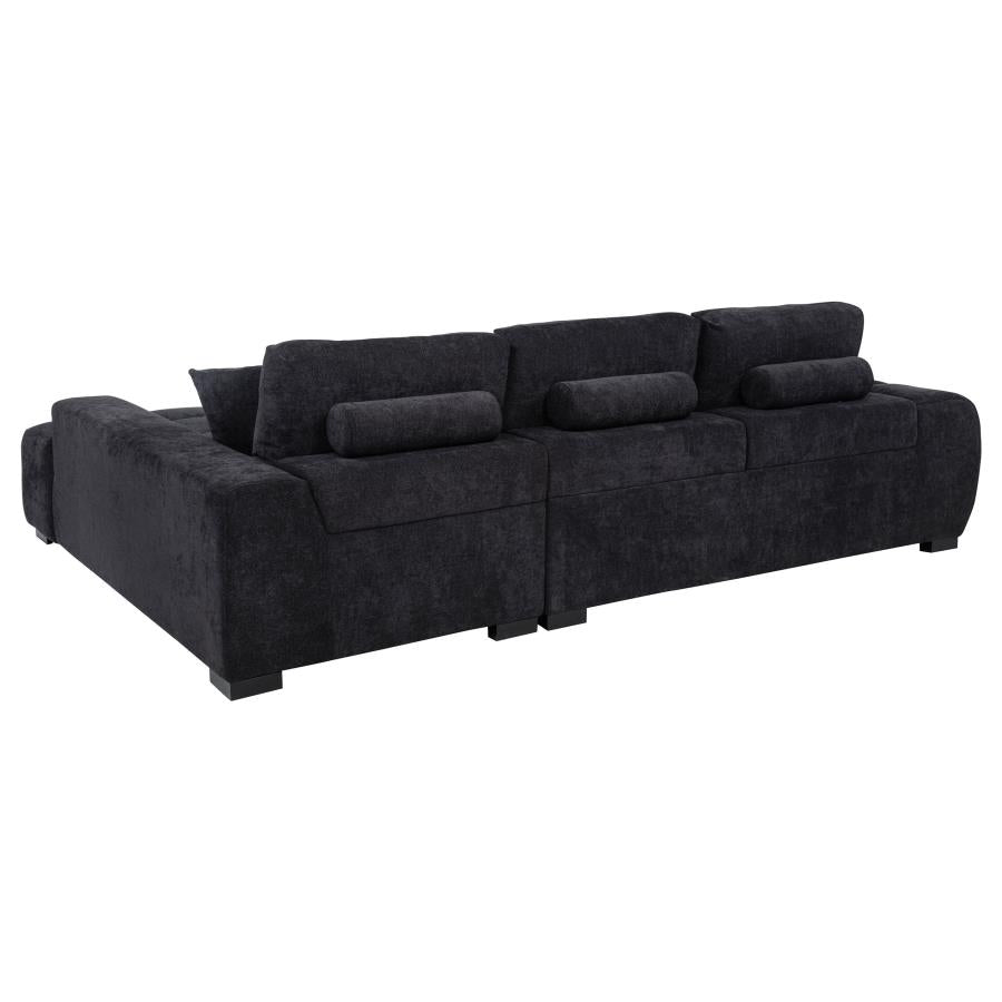 Octavia Upholstered Sectional Chaise Sofa Black - 511061