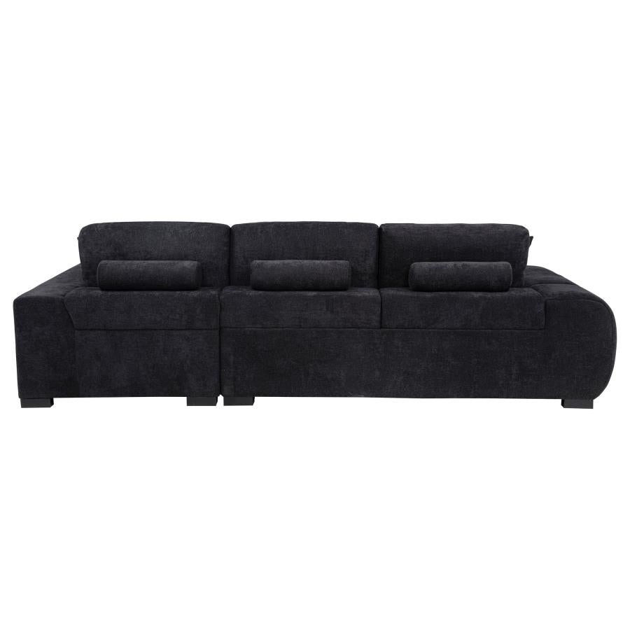 Octavia Upholstered Sectional Chaise Sofa Black - 511061