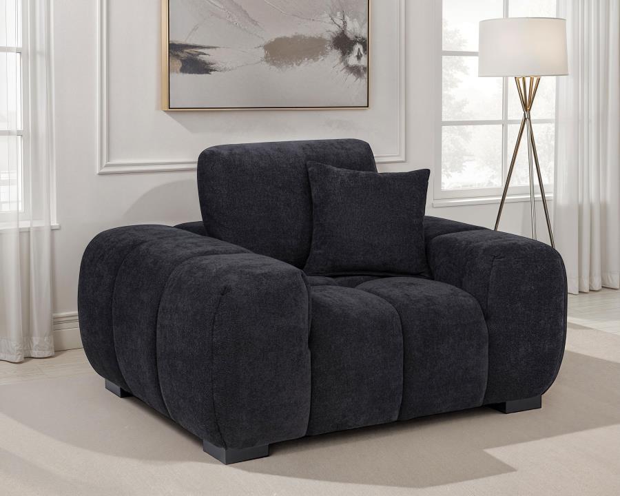 Octavia Upholstered Track Arm Accent Chair Black - 511063
