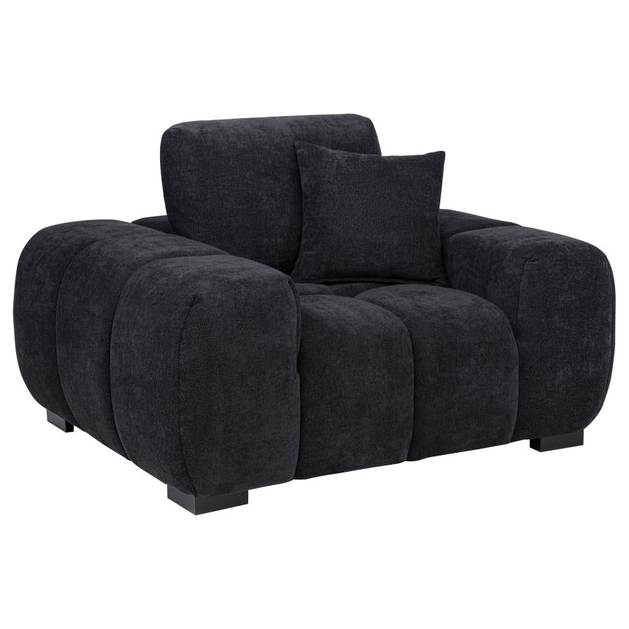 Octavia Upholstered Track Arm Accent Chair Black - 511063