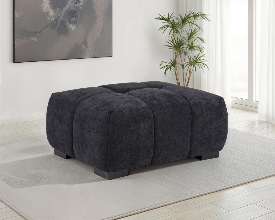 Octavia Upholstered Rectangular Ottoman Black - 511064