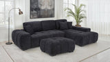 Octavia Upholstered Rectangular Ottoman Black - 511064