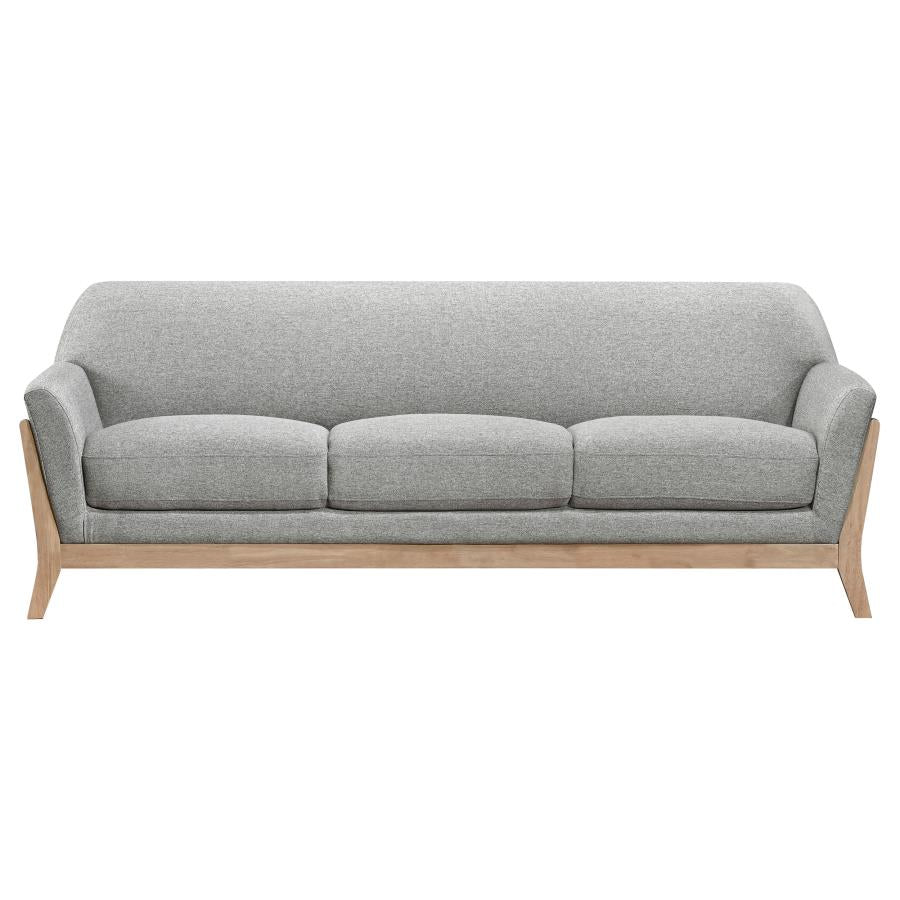 Vaughn 3-piece Fabric Upholstered Flared Arm Sofa Set Grey - 511071-S3