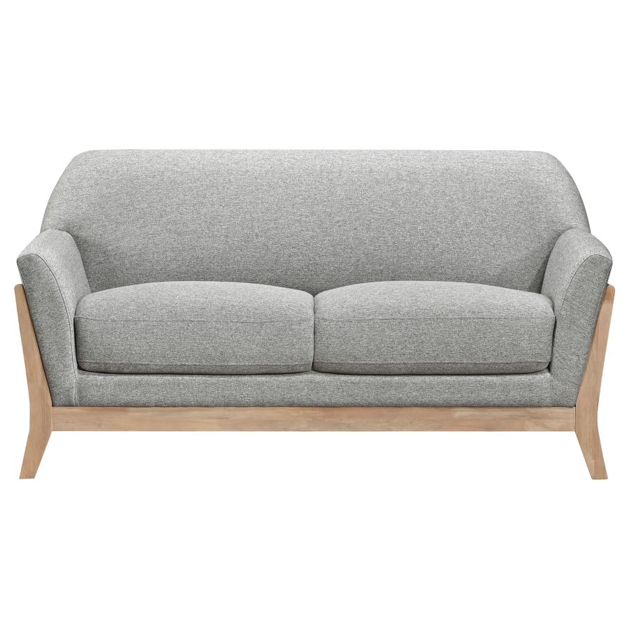 Vaughn 3-piece Fabric Upholstered Flared Arm Sofa Set Grey - 511071-S3