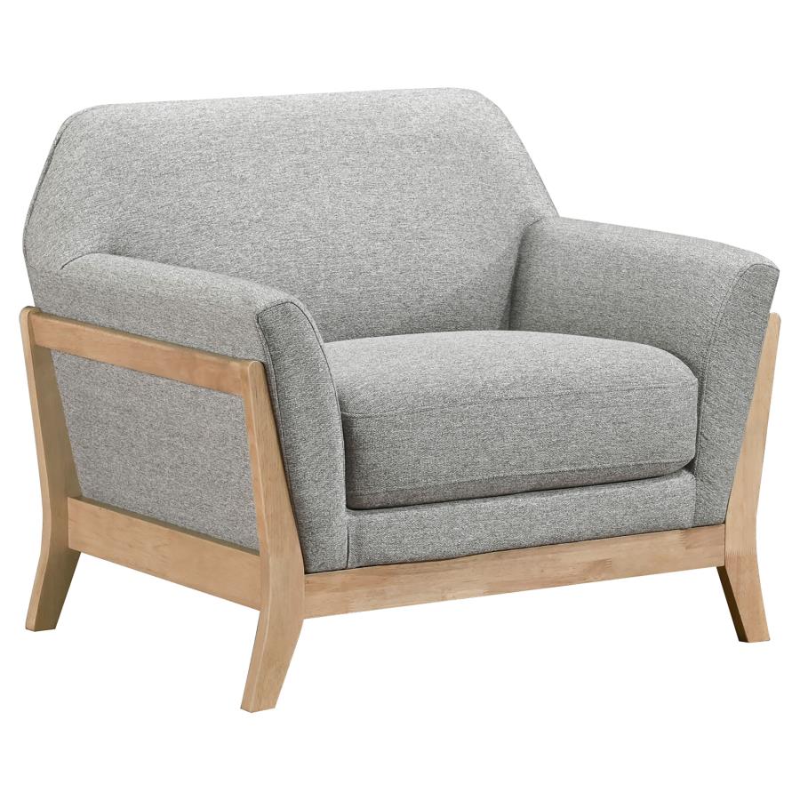 Vaughn 3-piece Fabric Upholstered Flared Arm Sofa Set Grey - 511071-S3